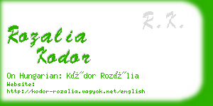 rozalia kodor business card